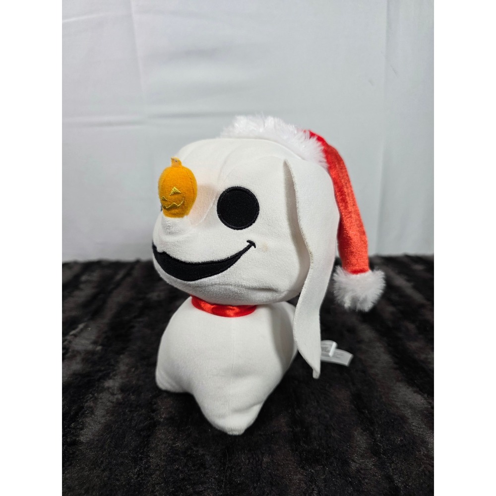 Disney Funko Zero Plush Nightmare Before Christmas Santa Hat Holiday White Dog